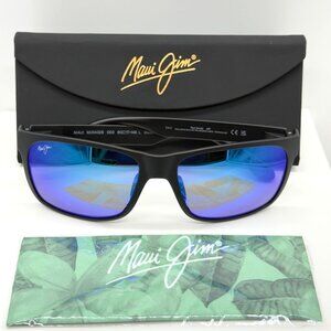Maui Jim Red Sands MJ0432S Sunglasses Matte Black Blue Hawaii Lenses 60 17 145